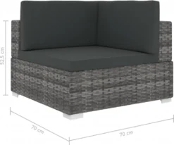 VidaXL Modular-Sofa-Eckteil 1 Stk. + Auflagen Poly Rattan Grau -Kaufland 7bfb1a094a13f0ca32a9f40a34ce26be