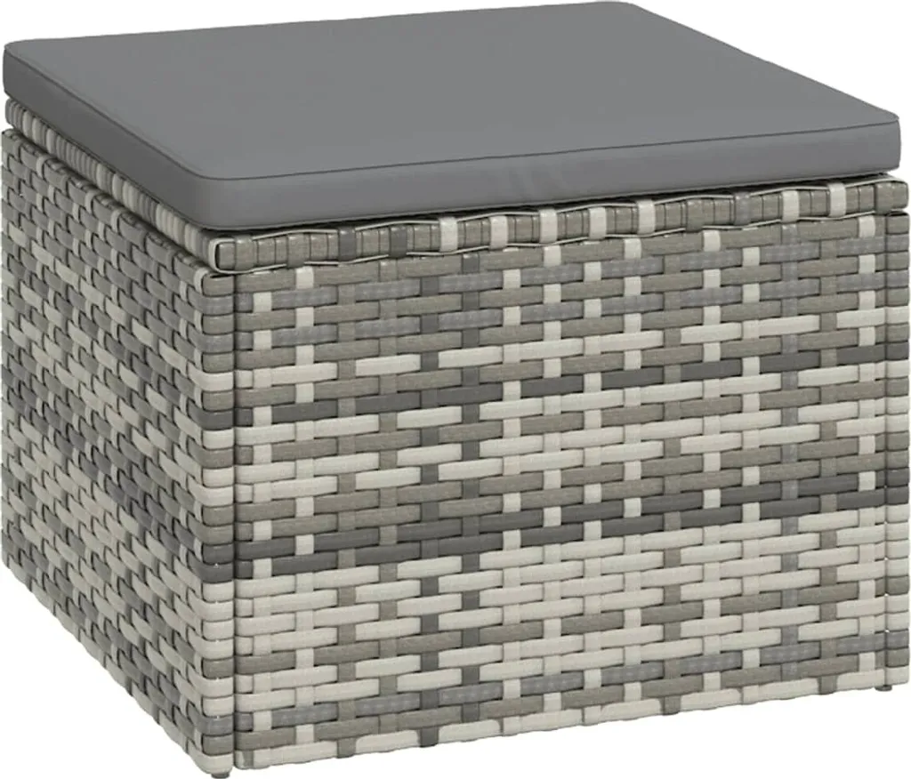 VidaXL 3-tlg. Garten-Lounge-Set Mit Kissen Grau Poly Rattan 4 VidaXL 3-tlg. Garten-Lounge-Set Mit Kissen Grau Poly Rattan – Bild 4