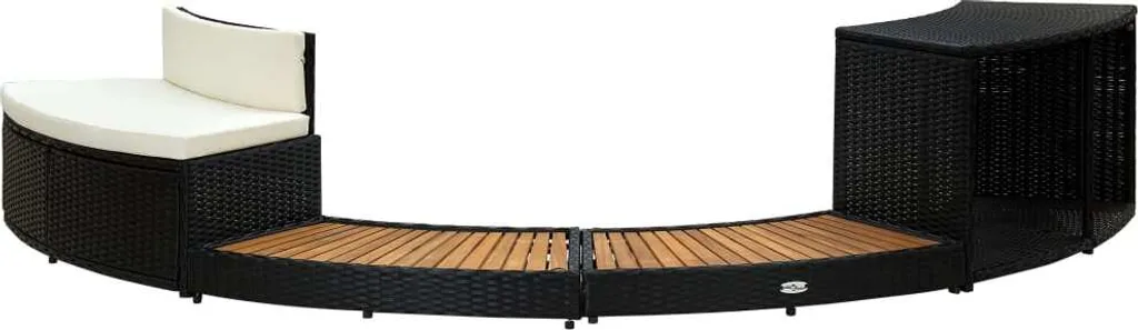 VidaXL Whirlpool-Umrandung Schwarz Poly Rattan Und Akazienholz 2 VidaXL Whirlpool-Umrandung Schwarz Poly Rattan Und Akazienholz – Bild 2