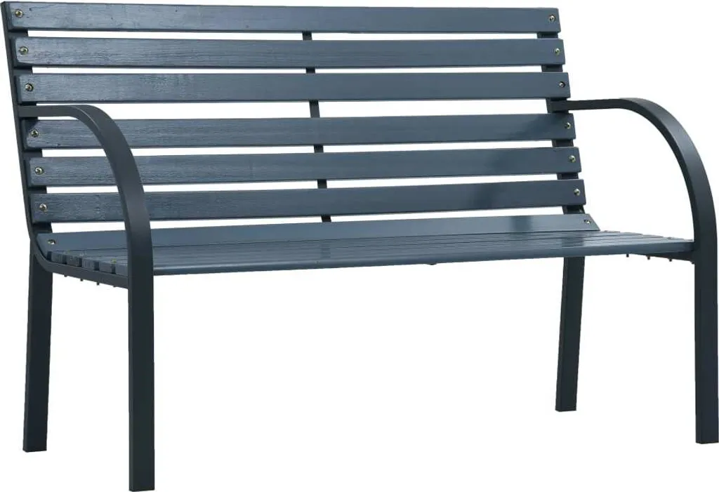 VidaXL Gartenbank 120 Cm Grau Holz 1 VidaXL Gartenbank 120 Cm Grau Holz