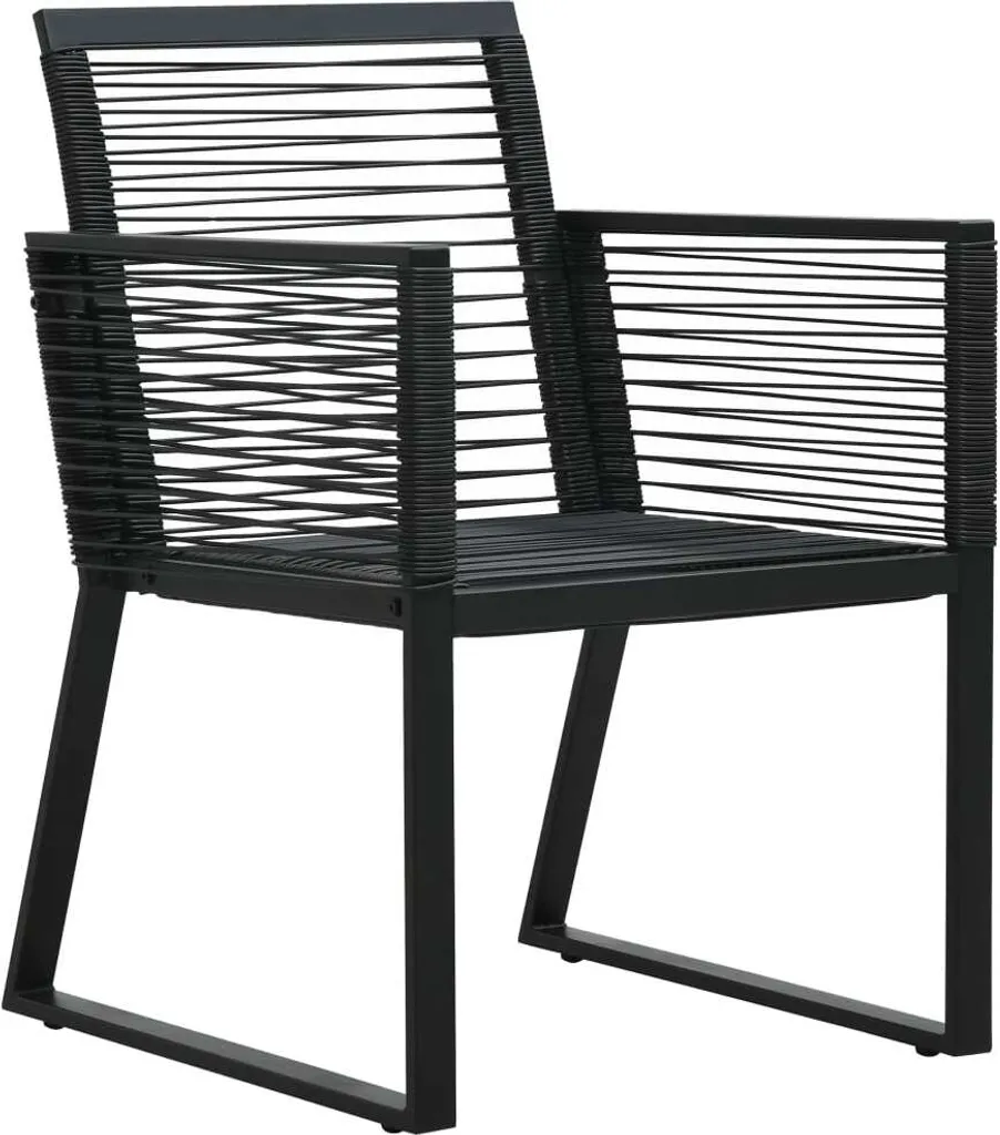 VidaXL 5-tlg. Garten-Essgruppe PVC Rattan Schwarz 7 VidaXL 5-tlg. Garten-Essgruppe PVC Rattan Schwarz – Bild 7