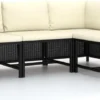 VidaXL 4-tlg. Garten-Sofagarnitur Mit Auflagen Schwarz Poly Rattan
