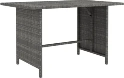 VidaXL Garten-Esstisch Grau 110x70x65 Cm Poly Rattan