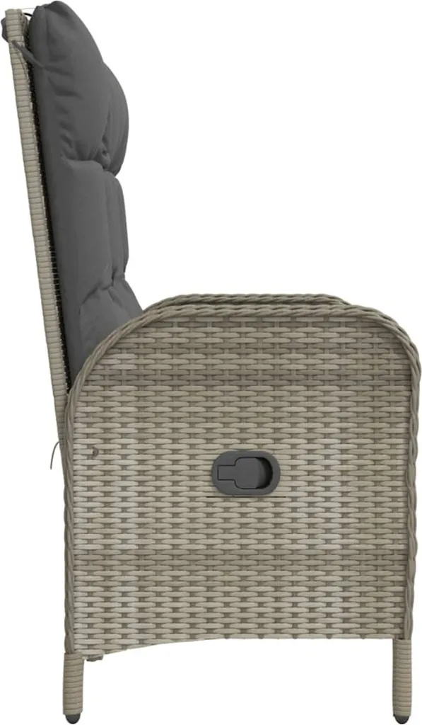 VIDAXL Gartenbank Mit Liegefunktion Und Kissen 107 Cm Poly Rattan Grau 5 VIDAXL Gartenbank Mit Liegefunktion Und Kissen 107 Cm Poly Rattan Grau – Bild 5