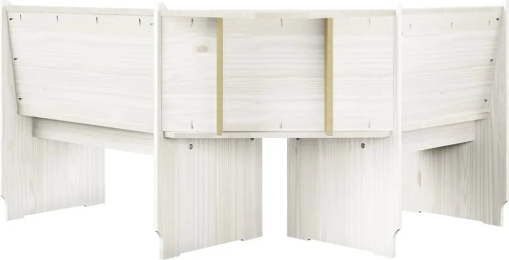 VidaXL Eckbank 151 Cm Weiß Massivholz Kiefer 3 VidaXL Eckbank 151 Cm Weiß Massivholz Kiefer – Bild 3