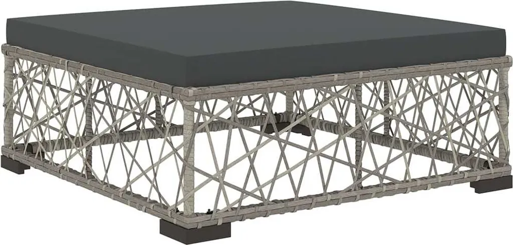 VidaXL 5-tlg. Garten-Lounge-Set Mit Kissen Poly Rattan Grau 5 VidaXL 5-tlg. Garten-Lounge-Set Mit Kissen Poly Rattan Grau – Bild 5