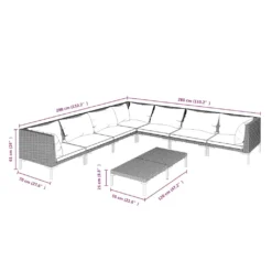 VidaXL 8-tlg. Garten-Lounge-Set Mit Auflagen Poly Rattan Dunkelgrau -Kaufland 89cc01fd0fd12b3504b58545058d9495
