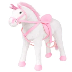 VidaXL Plüschtier Stehend Einhorn Weiß Und Rosa XXL