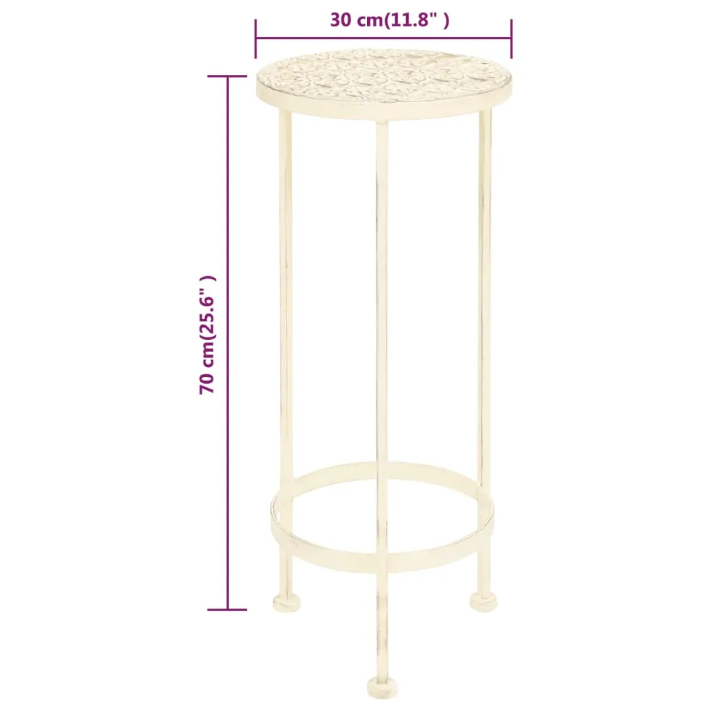 VidaXL Blumenständer Set 3-tlg. Vintage Antik Metall Weiß 9 VidaXL Blumenständer Set 3-tlg. Vintage Antik Metall Weiß – Bild 9
