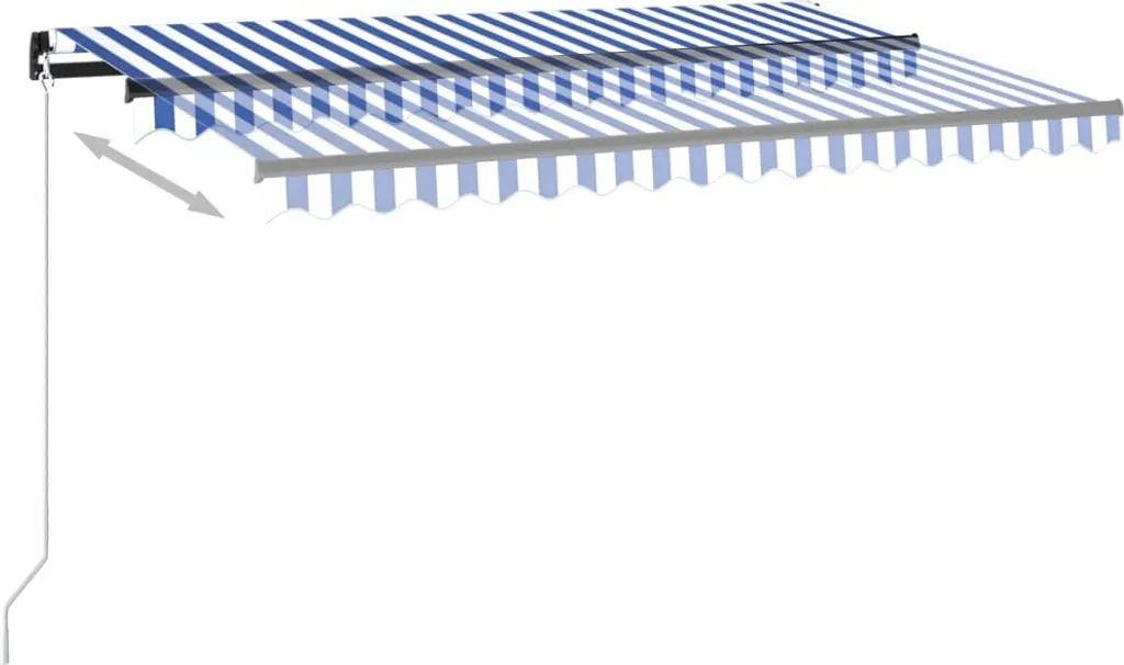 VidaXL Gelenkarmmarkise Einziehbar 400x350 Cm Blau Und Weiß 3 VidaXL Gelenkarmmarkise Einziehbar 400x350 Cm Blau Und Weiß – Bild 3