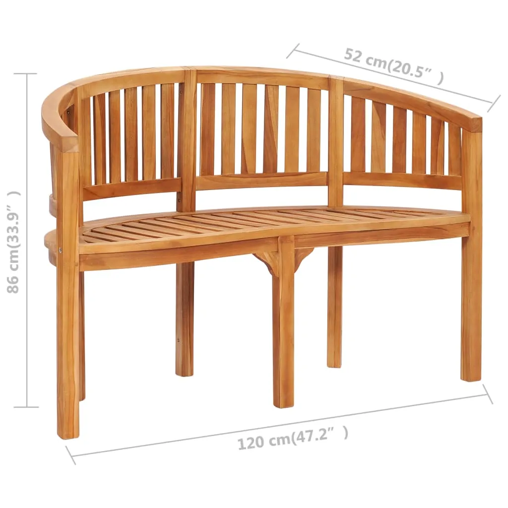 VidaXL Bananenbank 120 Cm Massivholz Teak 7 VidaXL Bananenbank 120 Cm Massivholz Teak – Bild 7
