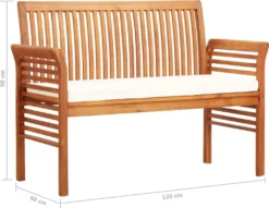 VidaXL 2-Sitzer Gartenbank Mit Kissen 120 Cm Massivholz Akazie -Kaufland 8f2ba1cec3d82aa0a804104f526c9514