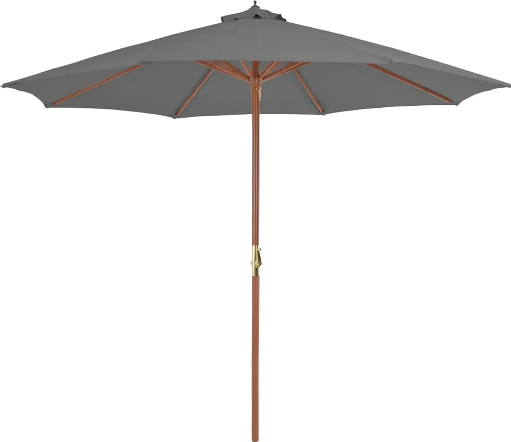 VidaXL Sonnenschirm Mit Holz-Mast 300 Cm Anthrazit 1 VidaXL Sonnenschirm Mit Holz-Mast 300 Cm Anthrazit