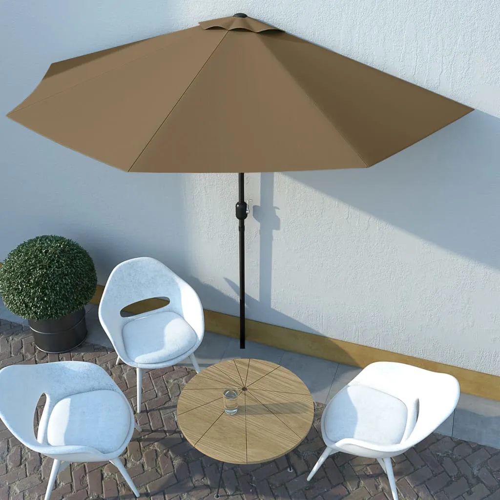VidaXL Balkon-Sonnenschirm Mit Alu-Mast Taupe 300×150 Cm Halbrund 2 VidaXL Balkon-Sonnenschirm Mit Alu-Mast Taupe 300×150 Cm Halbrund – Bild 2