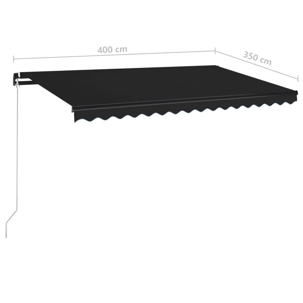 VidaXL Gelenkarmmarkise Einziehbar 400x350 Cm Anthrazit 7 VidaXL Gelenkarmmarkise Einziehbar 400x350 Cm Anthrazit – Bild 7