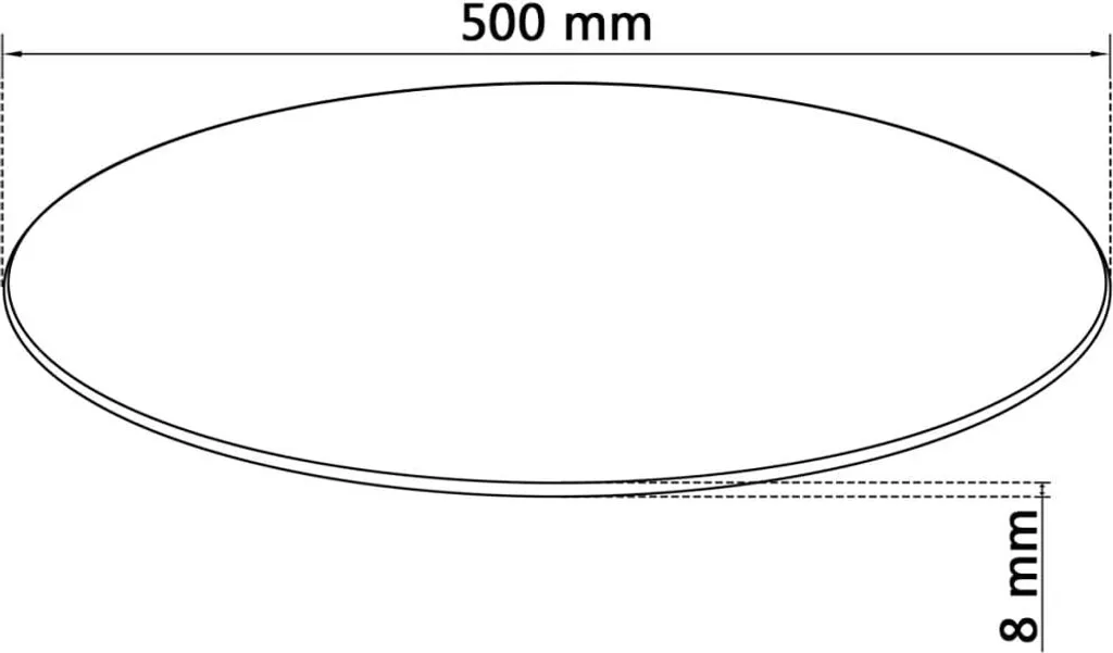 VidaXL Tischplatte Aus Gehärtetem Glas Rund 500 Mm 4 VidaXL Tischplatte Aus Gehärtetem Glas Rund 500 Mm – Bild 4