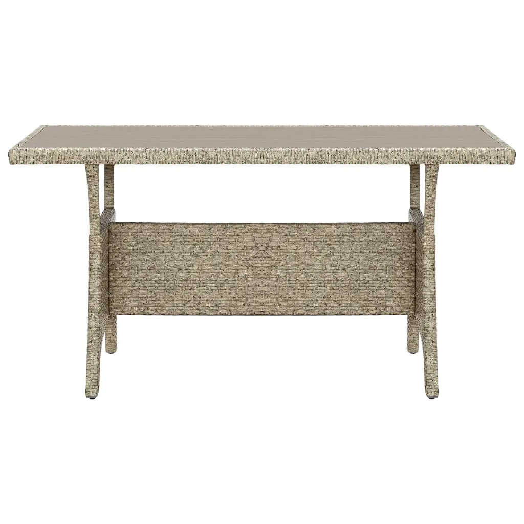 VidaXL Gartentisch Grau 130×70×66 Cm Poly Rattan 2 VidaXL Gartentisch Grau 130×70×66 Cm Poly Rattan – Bild 2