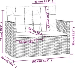 VidaXL Gartenbank Mit Kissen Grau 105 Cm Poly Rattan 15 VidaXL Gartenbank Mit Kissen Grau 105 Cm Poly Rattan -Kaufland 92b8461998ab58349e1ddcfa68a0f6ae