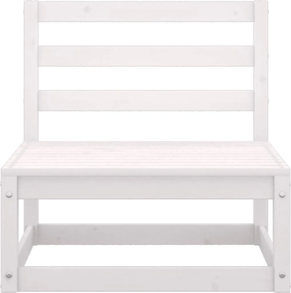 VidaXL 2-tlg. Garten-Lounge-Set Mit Kissen Weiß Kiefer Massivholz 5 VidaXL 2-tlg. Garten-Lounge-Set Mit Kissen Weiß Kiefer Massivholz – Bild 5