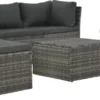 VidaXL 4-tlg. Garten-Lounge-Set Mit Polstern Poly Rattan Grau