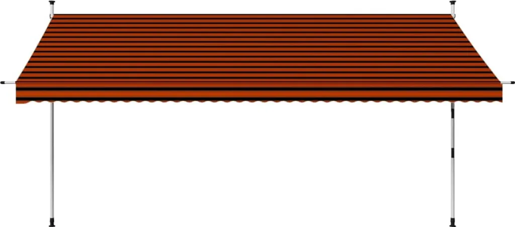 VidaXL Einziehbare Markise Handbetrieben 400 Cm Orange Und Braun 2 VidaXL Einziehbare Markise Handbetrieben 400 Cm Orange Und Braun – Bild 2