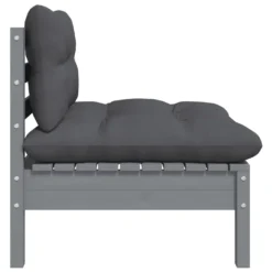 VidaXL Garten-Mittelsofa Mit Anthrazit Kissen Grau Massivholz Kiefer -Kaufland 96704d47542f444d120d49d65ff447cf
