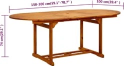 VidaXL Gartentisch 200x100x75 Cm Massivholz Akazie -Kaufland 973fc476efad6123425231c9fb571d54