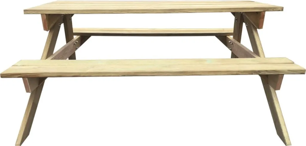 VidaXL Picknicktisch 150x135x71,5 Cm Holz 2 VidaXL Picknicktisch 150x135x71,5 Cm Holz – Bild 2