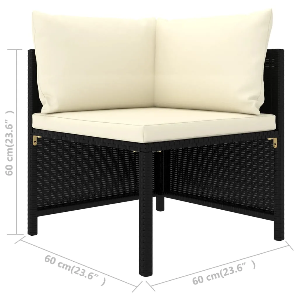 VidaXL 4-tlg. Garten-Sofagarnitur Mit Auflagen Schwarz Poly Rattan 8 VidaXL 4-tlg. Garten-Sofagarnitur Mit Auflagen Schwarz Poly Rattan – Bild 8