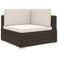 VidaXL Modular-Sofa-Eckteil 1 Stk. + Auflagen Poly Rattan Braun
