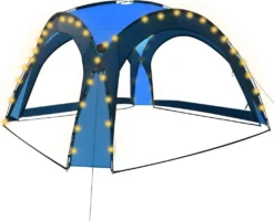 VidaXL Partyzelt Mit LED Und 4 Seitenwänden 3,6x3,6x2,3 M Blau