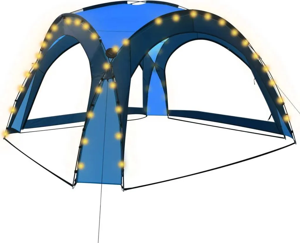 VidaXL Partyzelt Mit LED Und 4 Seitenwänden 3,6x3,6x2,3 M Blau 1 VidaXL Partyzelt Mit LED Und 4 Seitenwänden 3,6x3,6x2,3 M Blau