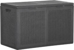 VidaXL Garten-Aufbewahrungsbox 180 L Schwarz PP Rattan
