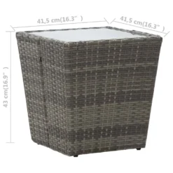 VidaXL Beistelltisch Grau 41,5×41,5×43 Cm Poly Rattan Und Hartglas 11 VidaXL Beistelltisch Grau 41,5×41,5×43 Cm Poly Rattan Und Hartglas -Kaufland 9be84d19241c6e207a19f7344723f200
