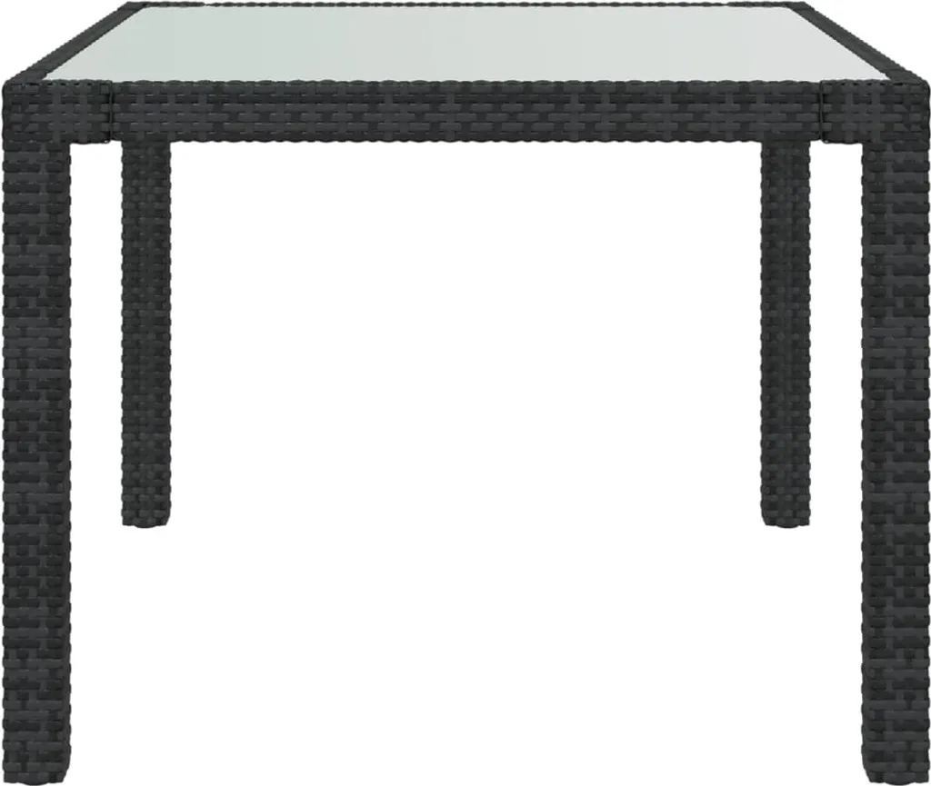 VidaXL Gartentisch 90x90x75 Cm Gehärtetes Glas Poly Rattan Schwarz 3 VidaXL Gartentisch 90x90x75 Cm Gehärtetes Glas Poly Rattan Schwarz – Bild 3