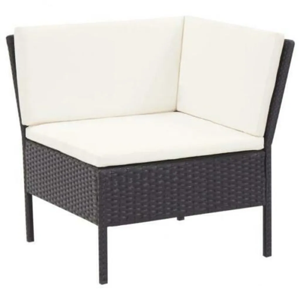 VIDAXL 3-tlg. Garten-Lounge-Set Mit Auflagen Poly Rattan Schwarz 3 VIDAXL 3-tlg. Garten-Lounge-Set Mit Auflagen Poly Rattan Schwarz – Bild 3
