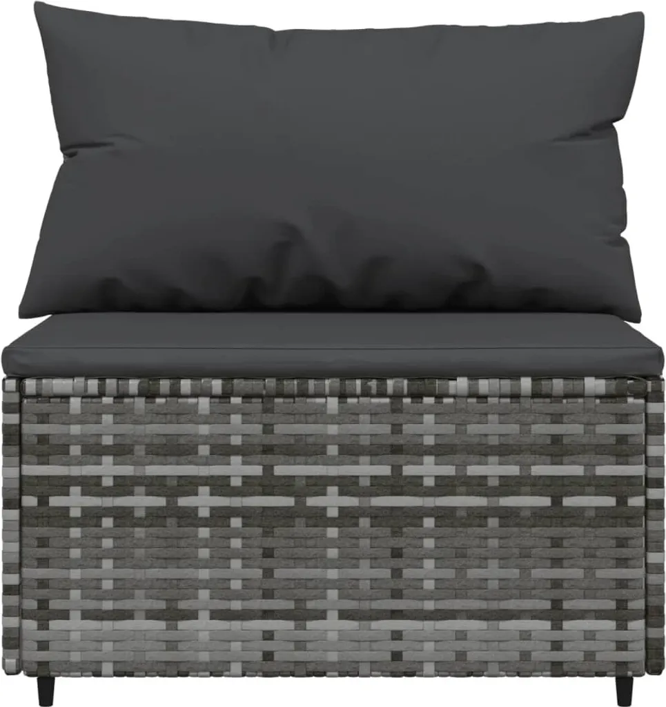 VidaXL 4-tlg. Garten-Lounge-Set Mit Kissen Grau Poly Rattan 7 VidaXL 4-tlg. Garten-Lounge-Set Mit Kissen Grau Poly Rattan – Bild 7