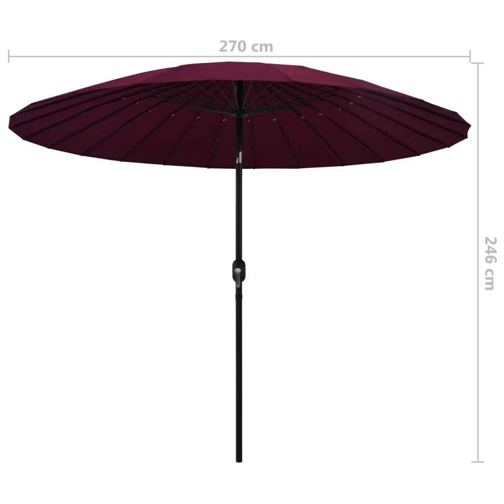 VidaXL Sonnenschirm Mit Aluminium-Mast 270 Cm Bordeauxrot 6 VidaXL Sonnenschirm Mit Aluminium-Mast 270 Cm Bordeauxrot – Bild 6
