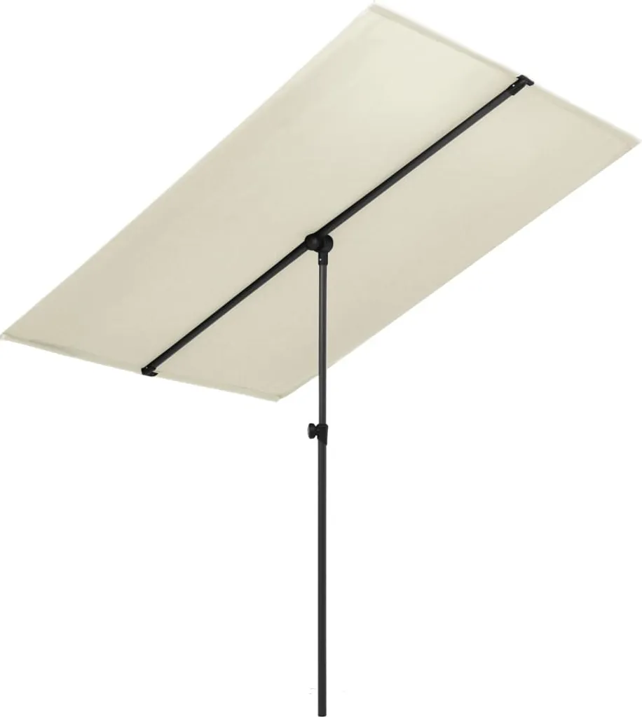 VidaXL Sonnenschirm Mit Aluminium-Mast 2x1,5 M Sandweiß 1 VidaXL Sonnenschirm Mit Aluminium-Mast 2x1,5 M Sandweiß