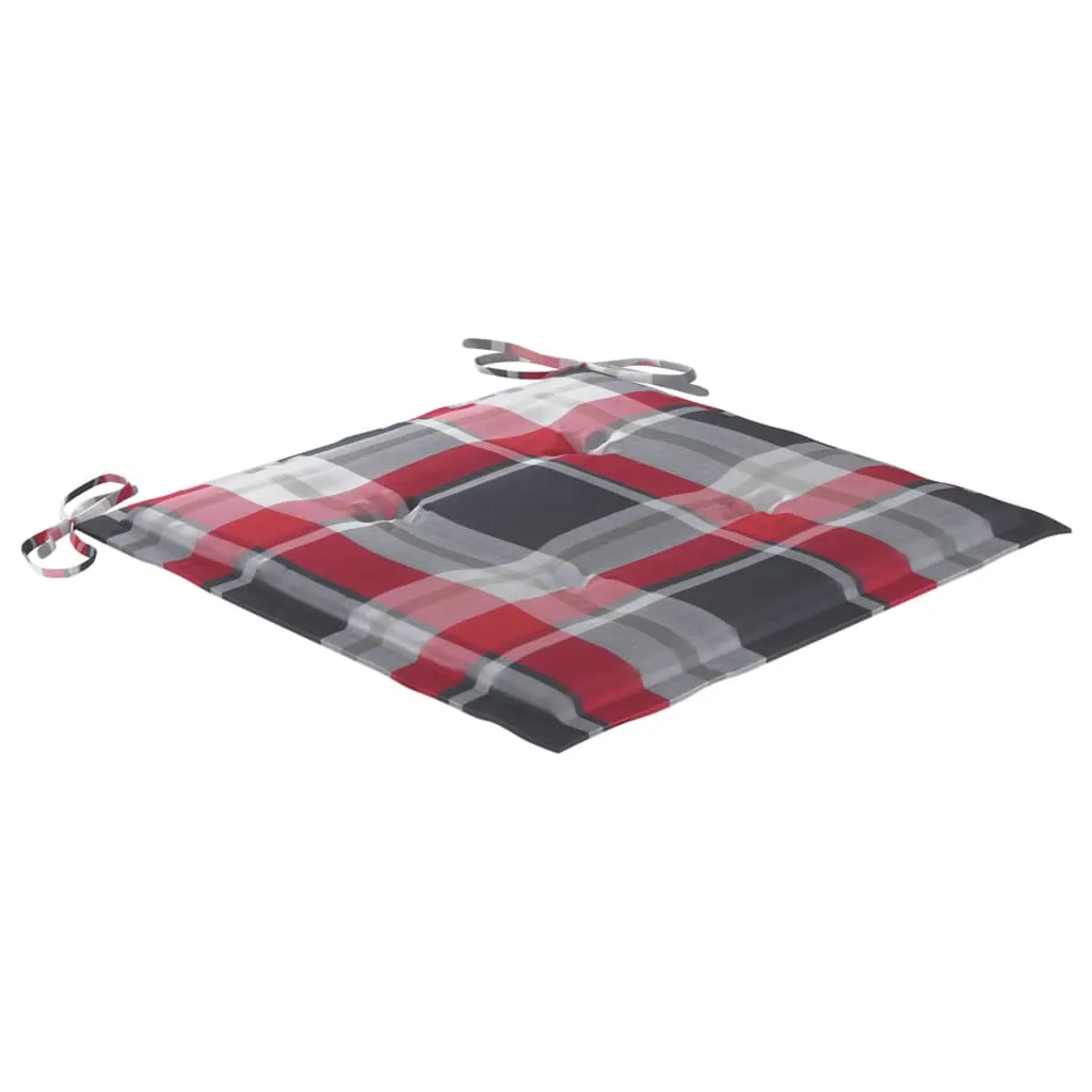 VidaXL Gartenstuhl-Kissen 4 Stk. Rot Karomuster 50x50x3 Cm Stoff 2 VidaXL Gartenstuhl-Kissen 4 Stk. Rot Karomuster 50x50x3 Cm Stoff – Bild 2