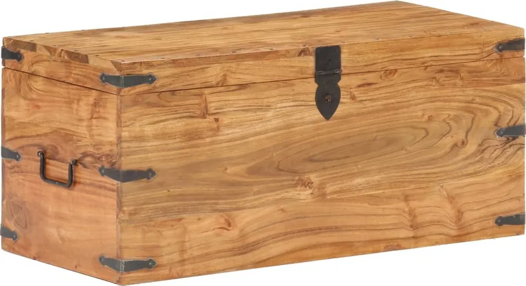VidaXL Truhe 90x40x40 Cm Akazie Massivholz 8 VidaXL Truhe 90x40x40 Cm Akazie Massivholz – Bild 8