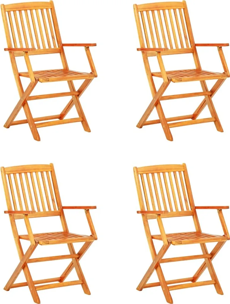 VidaXL 5-tlg. Garten-Essgruppe Klappbar Akazie Massivholz 2 VidaXL 5-tlg. Garten-Essgruppe Klappbar Akazie Massivholz – Bild 2