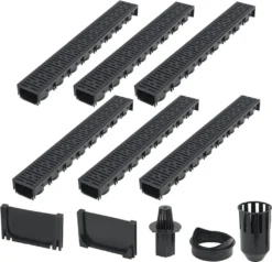 VidaXL Entwässerungskanäle 6 Stk. Kunststoff 6 M