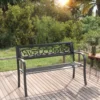 VidaXL Gartenbank 125 Cm Stahl Schwarz