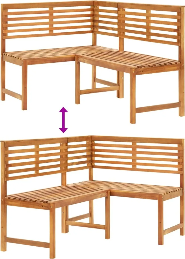 VidaXL Garten-Eckbank 140 Cm Massivholz Akazie 9 VidaXL Garten-Eckbank 140 Cm Massivholz Akazie – Bild 9