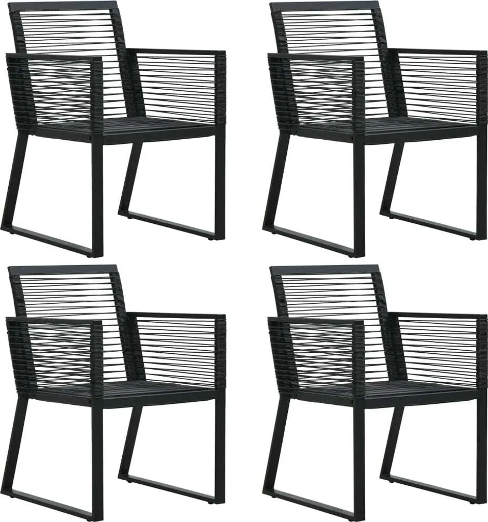 VidaXL 5-tlg. Garten-Essgruppe PVC Rattan Schwarz 6 VidaXL 5-tlg. Garten-Essgruppe PVC Rattan Schwarz – Bild 6