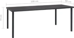 VidaXL Outdoor-Esstisch Anthrazit 190x90x74 Cm Stahl 11 VidaXL Outdoor-Esstisch Anthrazit 190x90x74 Cm Stahl -Kaufland aa2cbc03f68a784739716f5ec9c57ceb