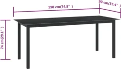 VidaXL Gartentisch Schwarz 190x90x74 Cm Aluminium Und Glas 9 VidaXL Gartentisch Schwarz 190x90x74 Cm Aluminium Und Glas -Kaufland aaa5e5345768bb9855aa147ca6851db5
