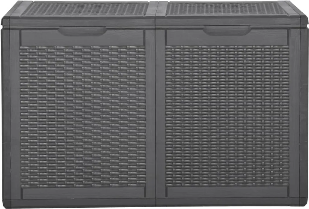 VidaXL Garten-Aufbewahrungsbox 180 L Schwarz PP Rattan 3 VidaXL Garten-Aufbewahrungsbox 180 L Schwarz PP Rattan – Bild 3