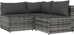 VidaXL 4-tlg. Garten-Lounge-Set Mit Kissen Grau Poly Rattan 11 VidaXL 4-tlg. Garten-Lounge-Set Mit Kissen Grau Poly Rattan -Kaufland aac67bb815e9cbb3c34e721671e1346e